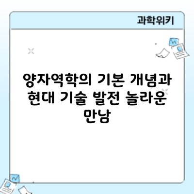 양자역학의 기본 개념과 현대 기술 발전: 놀라운 만남