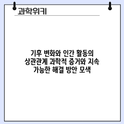 기후 변화와 인간 활동의 상관관계: 과학적 증거와 지속 가능한 해결 방안 모색