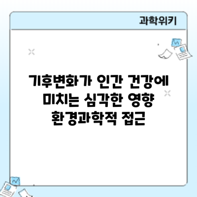 기후변화가 인간 건강에 미치는 심각한 영향: 환경과학적 접근