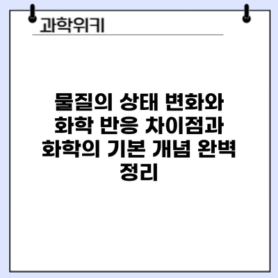 물질의 상태 변화와 화학 반응: 차이점과 화학의 기본 개념 완벽 정리