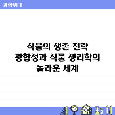 식물의 생존 전략: 광합성과 식물 생리학의 놀라운 세계