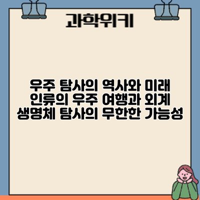 우주 탐사의 역사와 미래: 인류의 우주 여행과 외계 생명체 탐사의 무한한 가능성