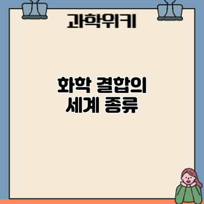 화학 결합의 세계: 종류