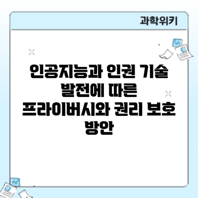 인공지능과 인권: 기술 발전에 따른 프라이버시와 권리 보호 방안