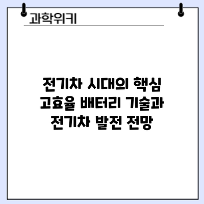 전기차 시대의 핵심: 고효율 배터리 기술과 전기차 발전 전망