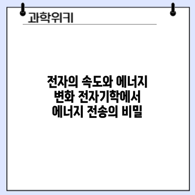 전자의 속도와 에너지 변화: 전자기학에서 에너지 전송의 비밀