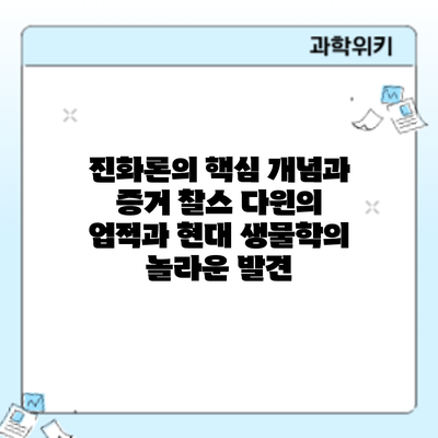 진화론의 핵심 개념과 증거: 찰스 다윈의 업적과 현대 생물학의 놀라운 발견