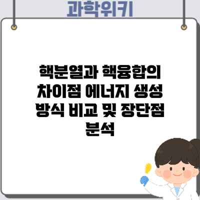 핵분열과 핵융합의 차이점: 에너지 생성 방식 비교 및 장단점 분석