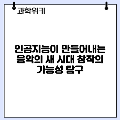 인공지능이 만들어내는 음악의 새 시대: 창작의 가능성 탐구
