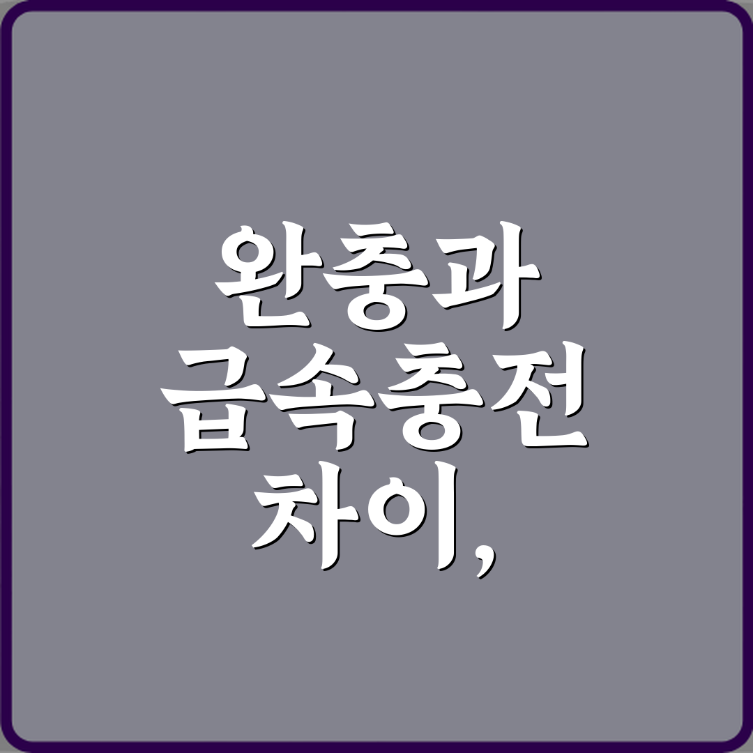 완충과 급속충전 차이, 배터리 수명 5배 늘리는 법